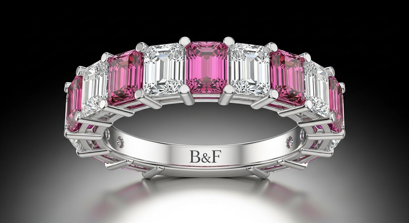 Pink&White diamond eternity ring