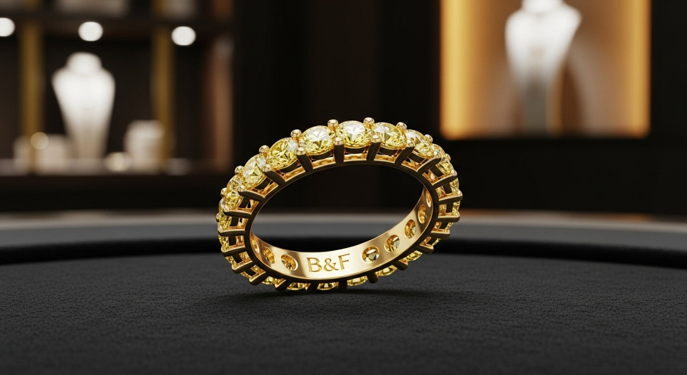 Yellow diamond eternity ring