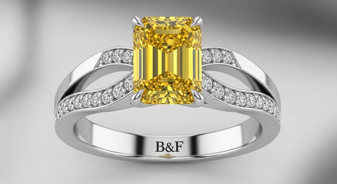 Yellow diamond fantasy ring