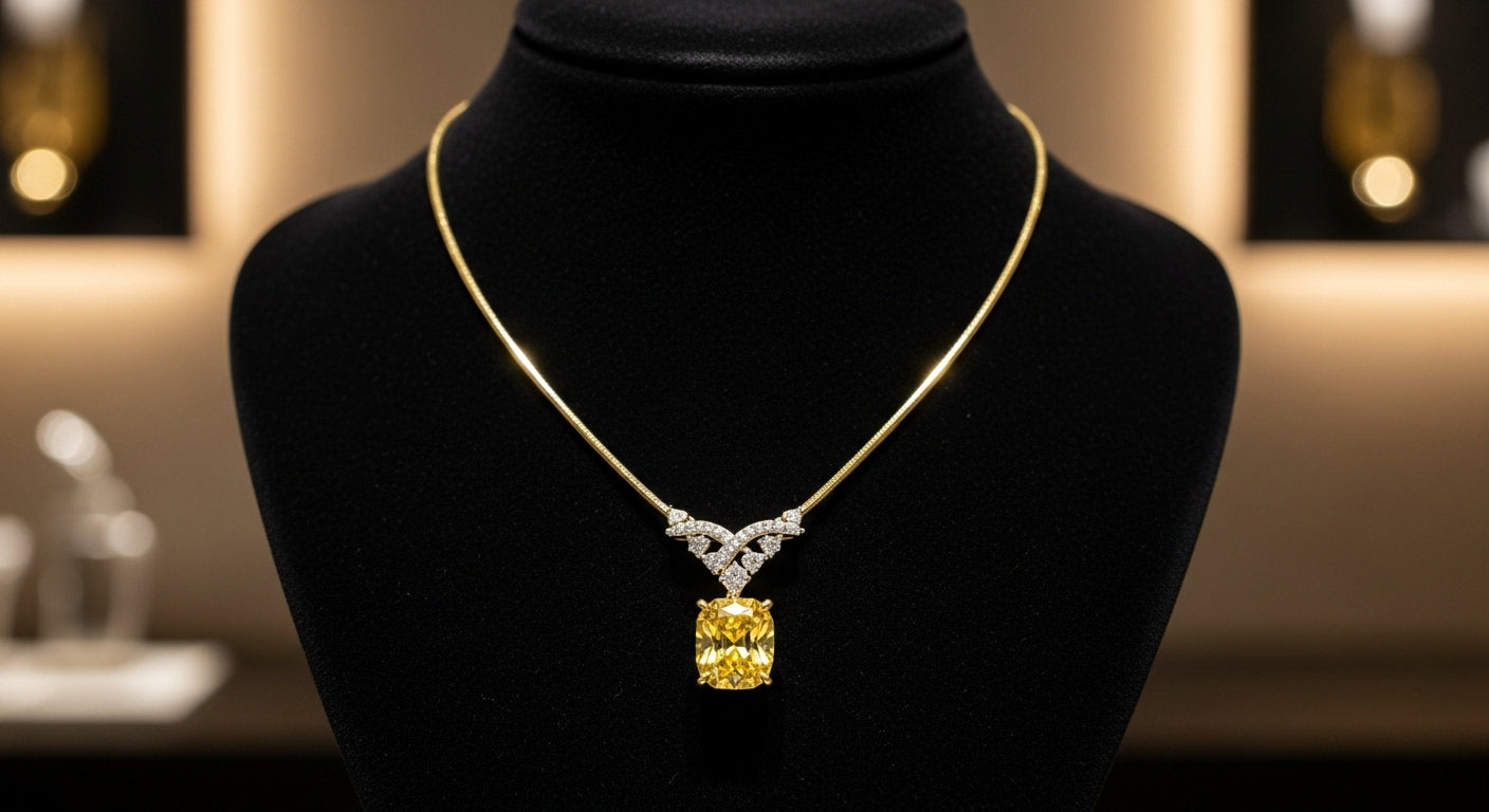 Yellow diamond neckless