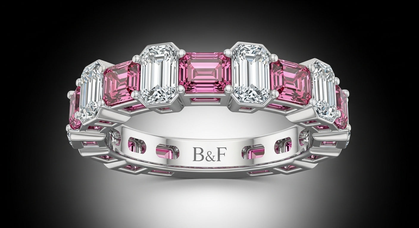 Pink&White diamond eternity ring