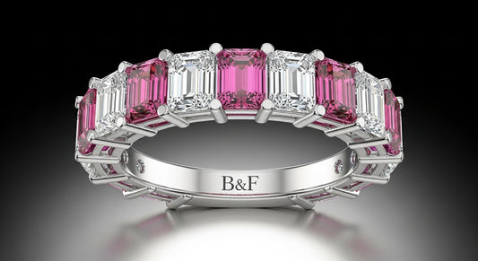 Pink&White diamond eternity ring