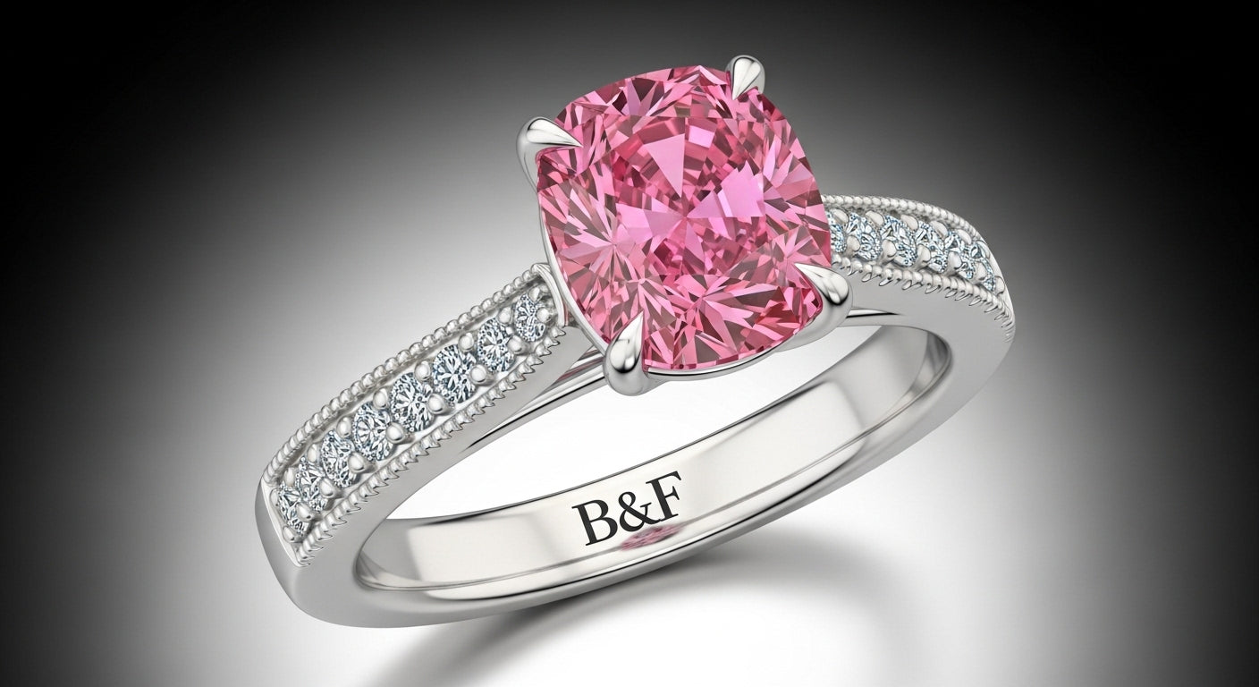 Pink diamond engagement ring