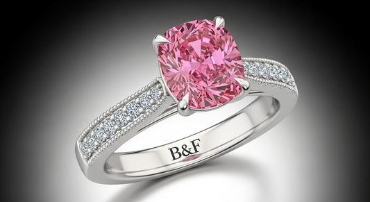 Pink diamond engagement ring