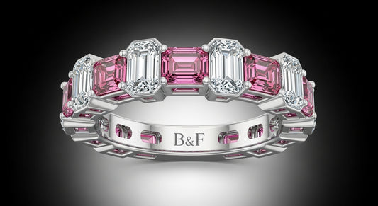 Pink&White diamond eternity ring